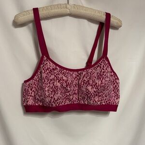 Ambrielle Pink Animal Print Sports Bra 2X